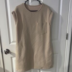 SHEIN Beige Textured Dress